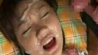 Lusty Girl 18+ Gets StickyAsian Facial Sprayed Across Her Face