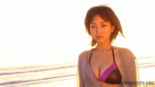 Yuka Hirata Enjoys Sensual Beach Sunset Delights