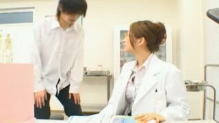 Kinky Doc Gives Amazing Handjob to Her Students