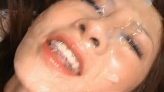 Cum-Filled JAV Bukkake Scene with Drenched Faces and Explosive Orgasms