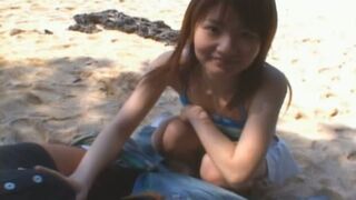Lovely Asian Model Miku Tanaka in Mini Skirt Gives Sensual Blowjob