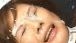 Hime Kamiya Asian Doll Basks in Ecstatic Bukkake Bliss