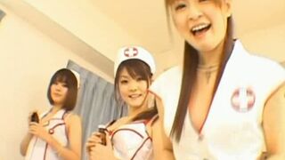 Japanese AV Models Tease and Suck a Huge Cock