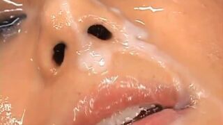 Cum-covered Bliss – Azumi Harusaki’s Facial Feast