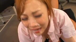 Nurse Ayumu Pleasures Patients with Her Mouth and Pussy