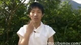 Gay Asian Guy Stands Solo, Talking to Himself Seductively