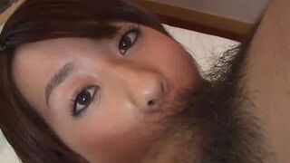 Hairy Beauty Doll Sucks Huge Phallus with Lustful Desire