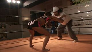 Flexible Asian Athlete Seduces Her Coach in Steamy Training Room Encounter
