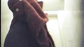 Adorable Teen 18+ with Long Legs Seduces in the Toilet Stall
