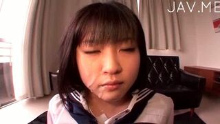 Young 18+ Asian Teen 18+ With Small Nipples Gets Facial Feast