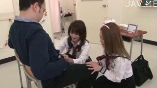 Asian Teens 18+ Take Turns Swallowing Dick in Pleasing Hentai Scene