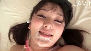 Radiant Japanese Beauty with Small Breasts Gets Facial Indoors