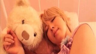 Cute Asian Teen 18+ Fantasizes Sensually with Her Teddy Bear Alone