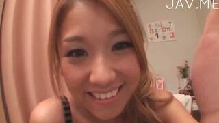 Japanese Babe Shows Off Smacking a Big Toy Up Her Cherry