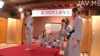 Multiple Japanese Babes Delightfully Lick Cock Together