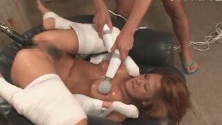 Busty Japanese Babe Enjoying Multiple Sex Toy Stimulation