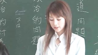 Japanese Teacher Seduces Horny Student in School Room Heat