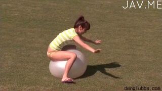Outdoor Ball Play with Captivating Japanese Babe Gets Lusty