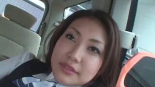 Petite Japanese Beauty Sucks Dick Seductively in Car Encounter