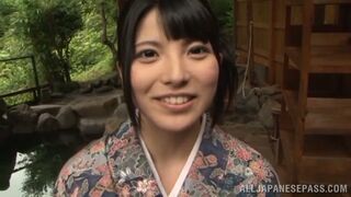 Daring Asian Angel Swallows Big Love Stick in Kimono Seduction