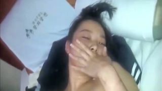 Horny Asian Brunette with Lush Hairy Pussy