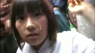 Public Pleasure – Cute Girl 18+ Performs Hot Bukkake Spectacle
