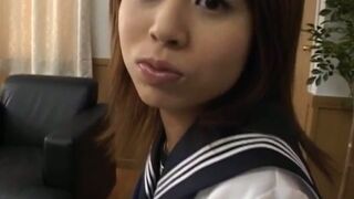 Rua Mochizuki Sucks Cock Seductively in Uniform Video 2