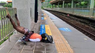 Japanese Tied Girl 18+ Gets Outdoor Bukkake in Public Park