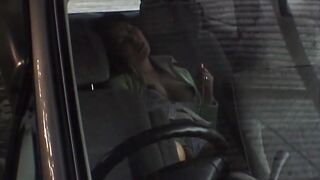 Spunky Japanese Girl 18+ Caught Masturbating in Car on