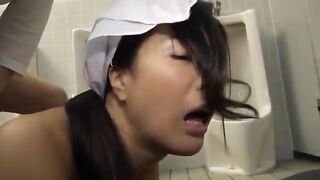Toilet Cleaner Hottie Gets Intense Anal Fucking from Stranger in Japan