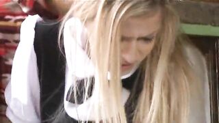 Japanese Customer Gropes and Fingers Sexy Waitress Abigaile Johnson