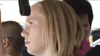 American Blonde Grooves Wildly with Asian Men
