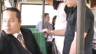 MILF Gives Surprise blowjob On Japanese Public Bus