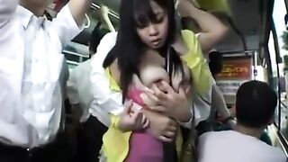 Poor Japanese Girl 18+ Gets Grooped and Fucked on a Busy Bus
