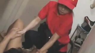 Shocked Shy Delivery Girl 18+ Finds Naked Boy 18+ During Unexpected Drop-Off