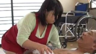 Busty Asian Caregiver Enjoys Wild Sex with Elderly Man