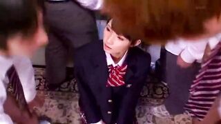 Japanese SchoolGirls 18+ End Classroom Fight With Steamy Threesome Fun