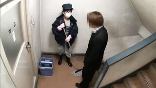 Stairwell Seduction – Cleaning Lady Tempts with Passionate Sex