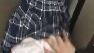 Creepy Stalker Seduces Innocent Japanese Teen 18+ in Elevator Encounter