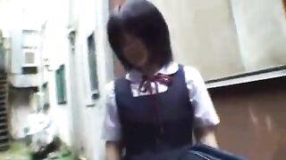 Naive Japanese Teen 18+ Cyclist Gets Rough Double Penetration in Alley