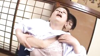 Lustful Uncle Explodes on His Wife's Virgin Pussy