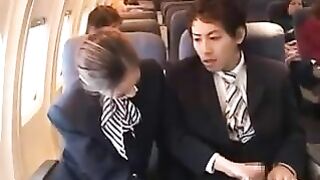 Asian Flight Attendant Gives Amazing Tekoki During In-Flight Pleasure Session