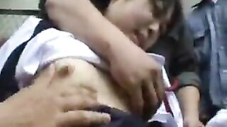 Innocent Japanese Gets Gangbanged by Perverted Men