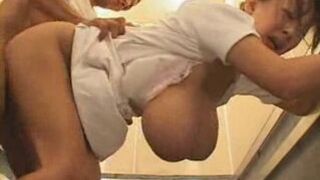 Busty Nurse HitomiTanaka & Fucked by Patientsin Hospital Elevator Bukkake