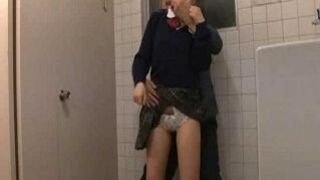 Cop Takes JAV Beauty Hard in Public Restroom Encounter