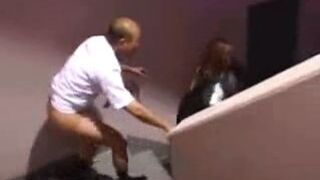 Japan Teen 18+ Gives Sneaky CFNM blowjob, Steals From Old Guy