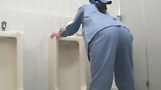 Stranger Fucks Toilet Cleaner in Bathroom Stall