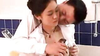 Horny Wife Has Steamy Sex in Japanese Bathroom
