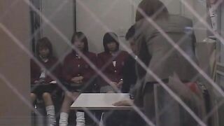 Japanese College Teacher Tempts 3 SchoolGirls 18+ to Examine His Dick