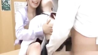 Japanese ’s Paipan Blowjob & Squirt Orgy with Hot Teacher